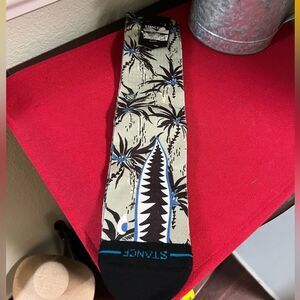 NWT Stance Palm Tree Pattern Socks in Black and Green #YC
